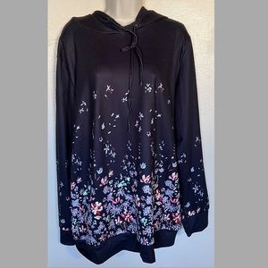 Women’s Black Floral Hoodie